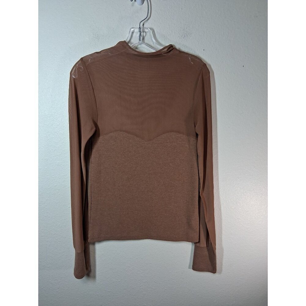 Bohme Blouse Party Business Casual Boho Club Winter Top Shirt Brown Size Small